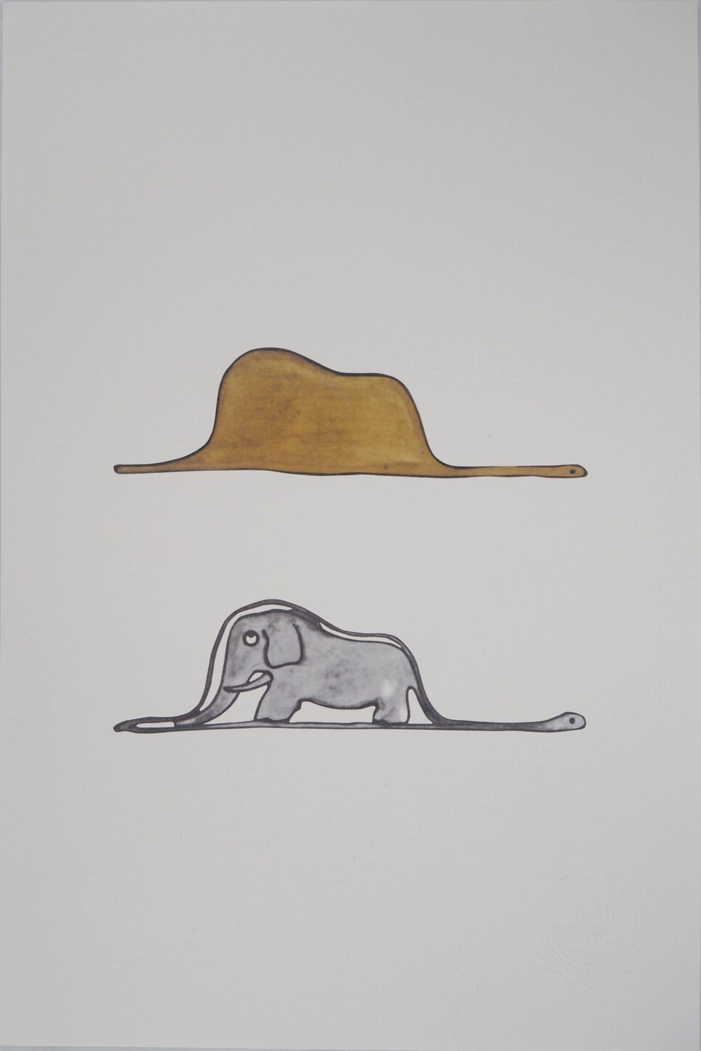 Lithograph by Antoine de Saint-Exupéry: the elephants of the prince, 2022
