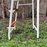 Vintage stepladder in Formica, wood and chromed metal