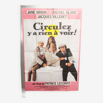 Affiche 120x160 "Circulez y'a rien à voir" Birkin Blanc Villeret 1983