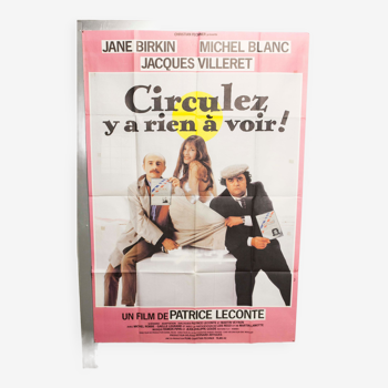 Poster 120x160 "Circulatelez y'a rien à voir" Birkin Blanc Villeret 1983