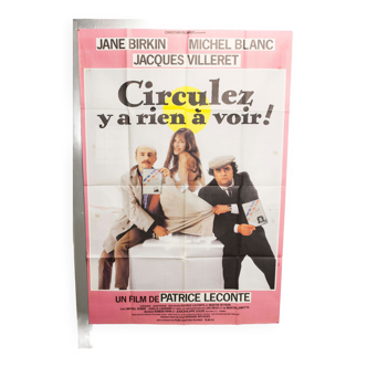 Affiche 120x160 "Circulez y'a rien à voir" Birkin Blanc Villeret 1983