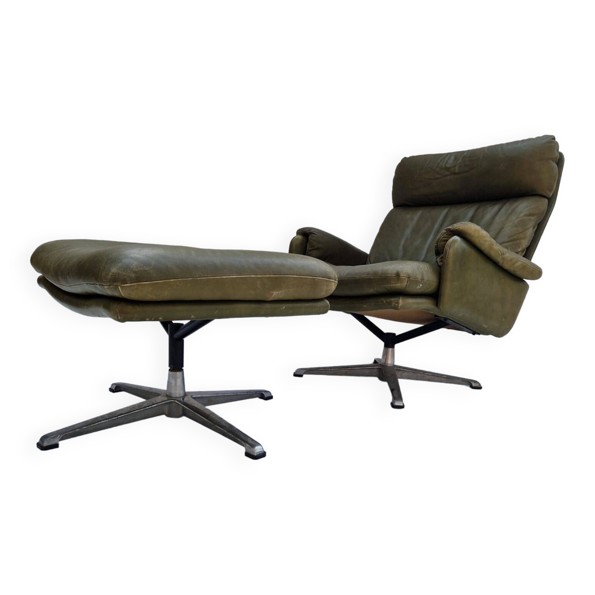 Leather chair with footrest ds-31 – de sede – switzerland – 1960s