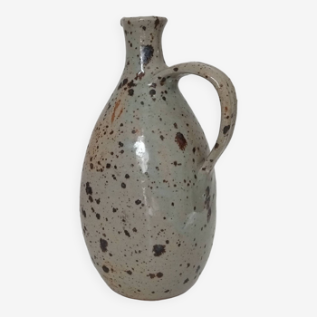 Signed pitcher in vintage speckled stoneware