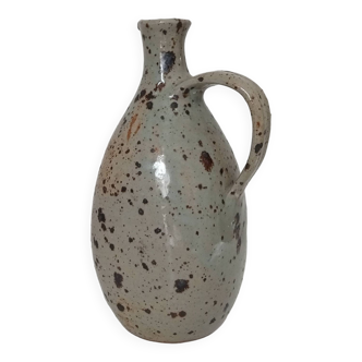 Signed pitcher in vintage speckled stoneware