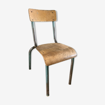 Ancienne chaise écolier enfant bois et métal