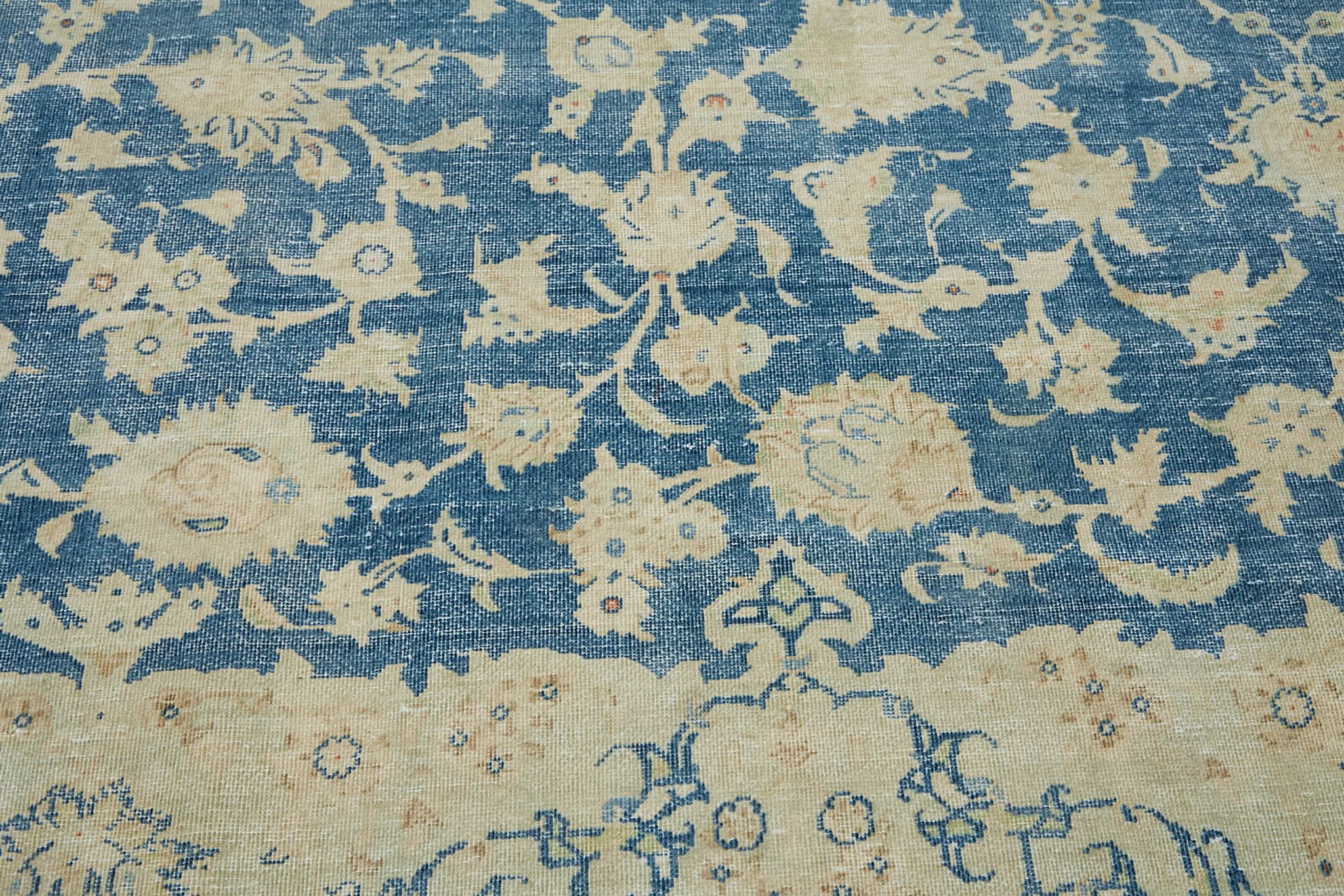 Handmade oriental contemporary 1980s 295 cm x 385 cm beige wool carpet