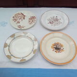 Assorted 8 brown/green plates