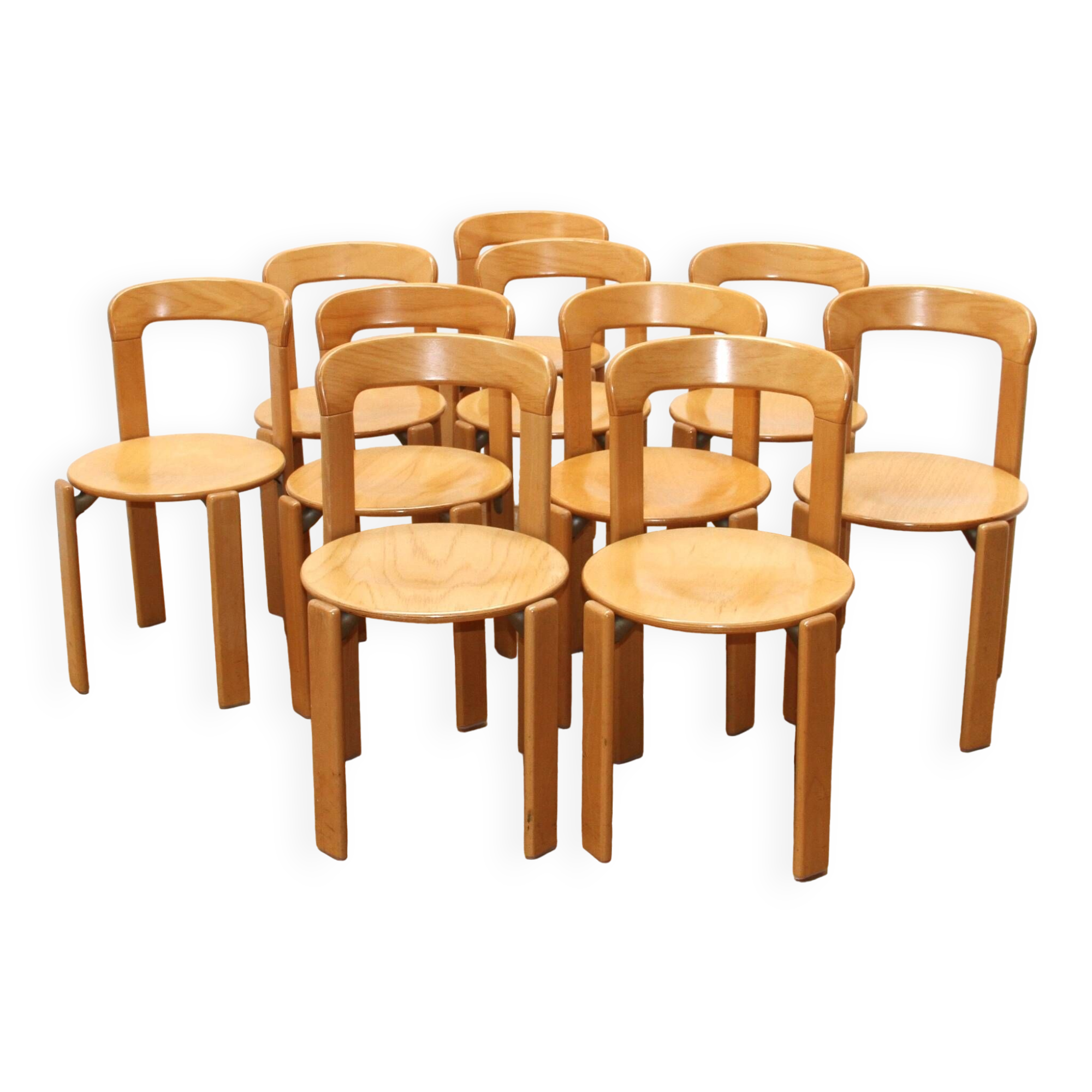 Suite of 10 Bruno Rey chairs, Kusch CO