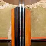 Table lamp in wood and steel Italy 70s