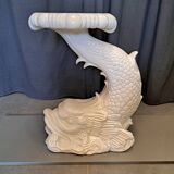 Earthenware dolphin plant holder