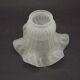 French vintage white opaque glass replacement shade with frilled edge.