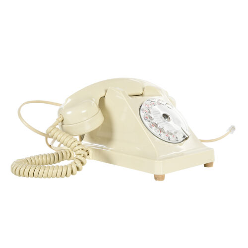 Ancien téléphone en bakélite blanc des années 1940
