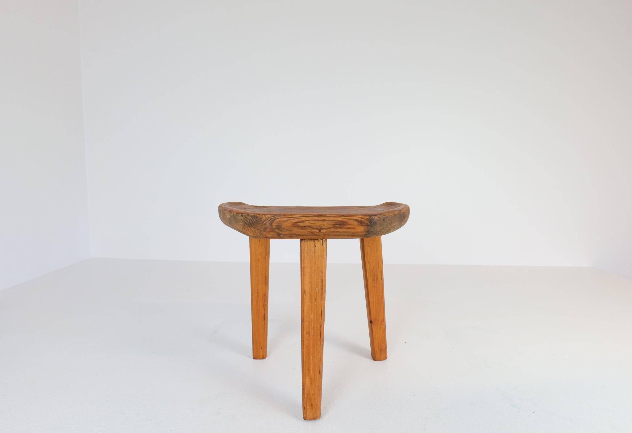 Swedish pine stool, 1960s