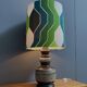 Ceramic table lamp green shade by  Hustadt-leuchten 1970s