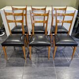 Set of 6 Italian design chairs from the 1960s
