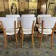 Suite of 6 vintage chairs in white Skaï