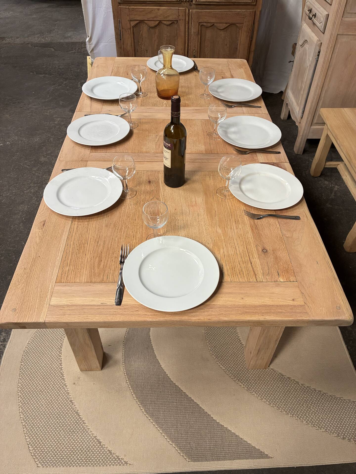 Solid oak farmhouse table