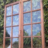 Lot of 4 oak windows H141xL112/117cm old small panes