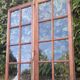 Lot of 4 oak windows H141xL112/117cm old small panes