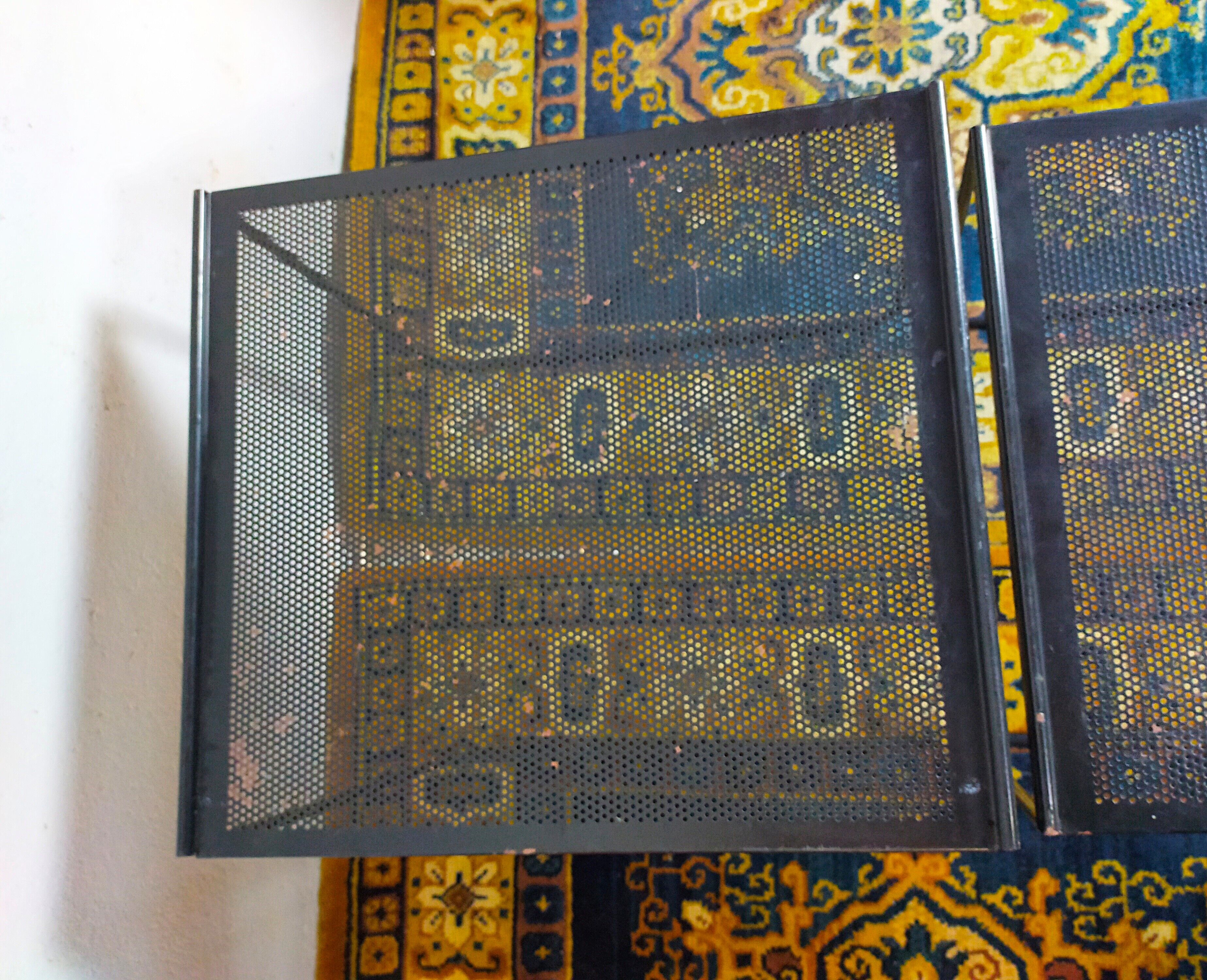 Vintage black metal trundle tables 1950