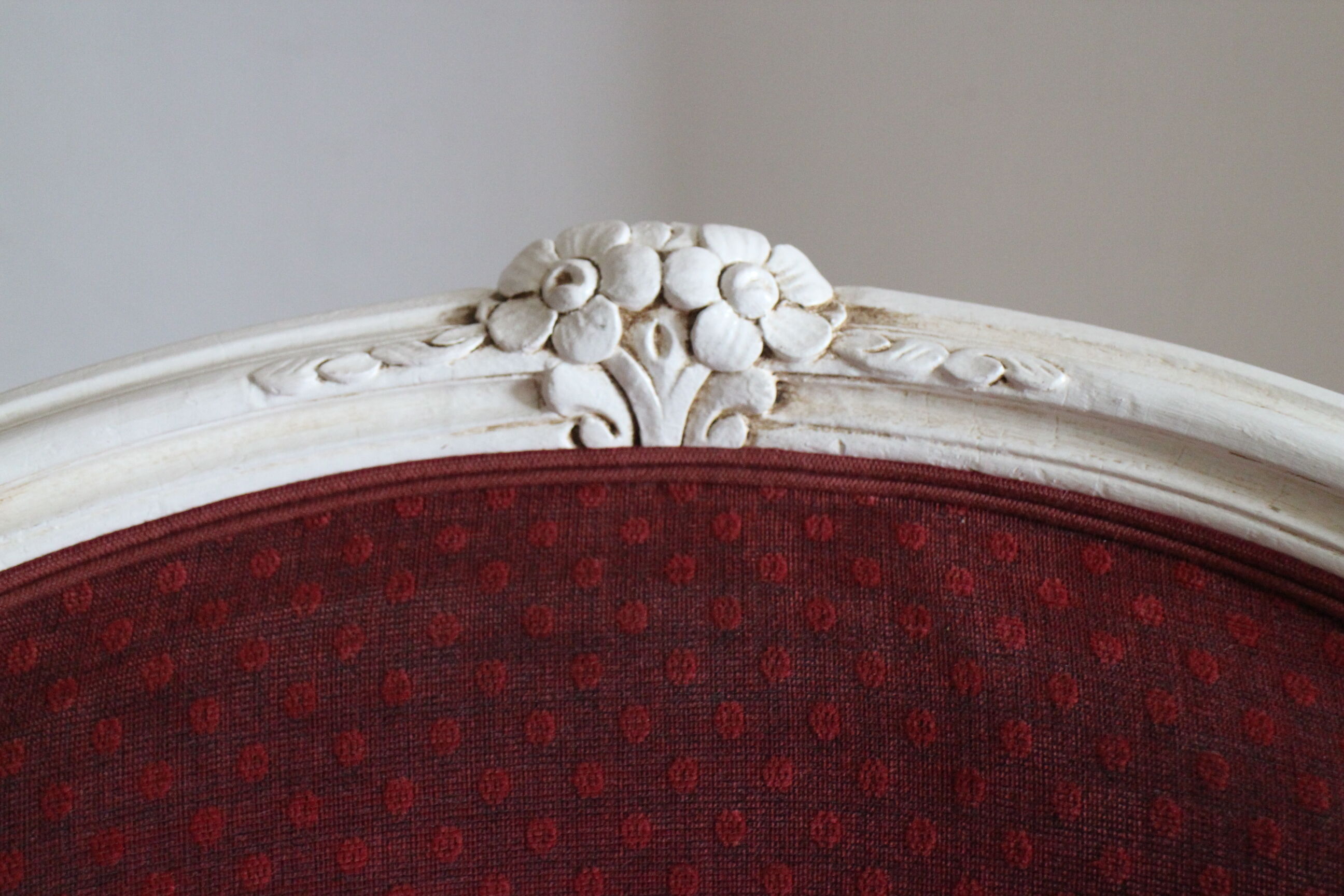 Louis XV style armchair patinated white