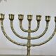Large candle holder, candlestick, solid bronze, 7 candles, 1970s, Menorah