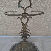 Bronze and brass umbrella stand decorated with a swan