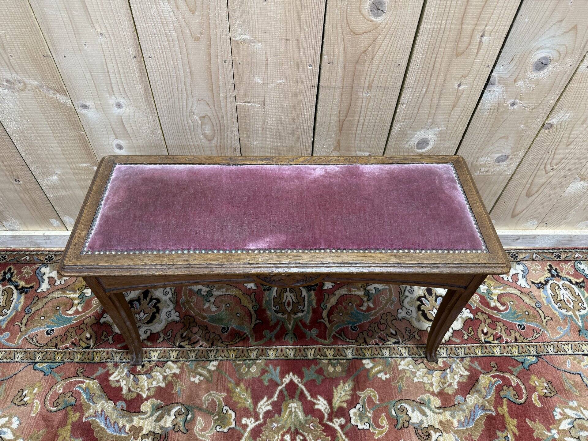 Banc - Banquette de piano en chêne massif époque Art Nouveau