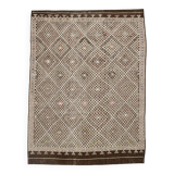 6x9 Yellow Brown Vintage Kilim Rug 199x264Cm