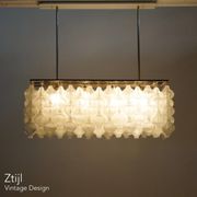 Lampe suspendue Tulipan avec 162 éléments en verre, Autriche années 1960 | Objet unique