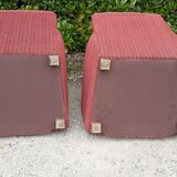 Pairs of art deco club armchairs in red fabrics year 30