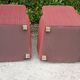 Pairs of art deco club armchairs in red fabrics year 30