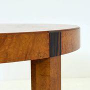 Table à manger ronde en bois de noyer vintage par Grange