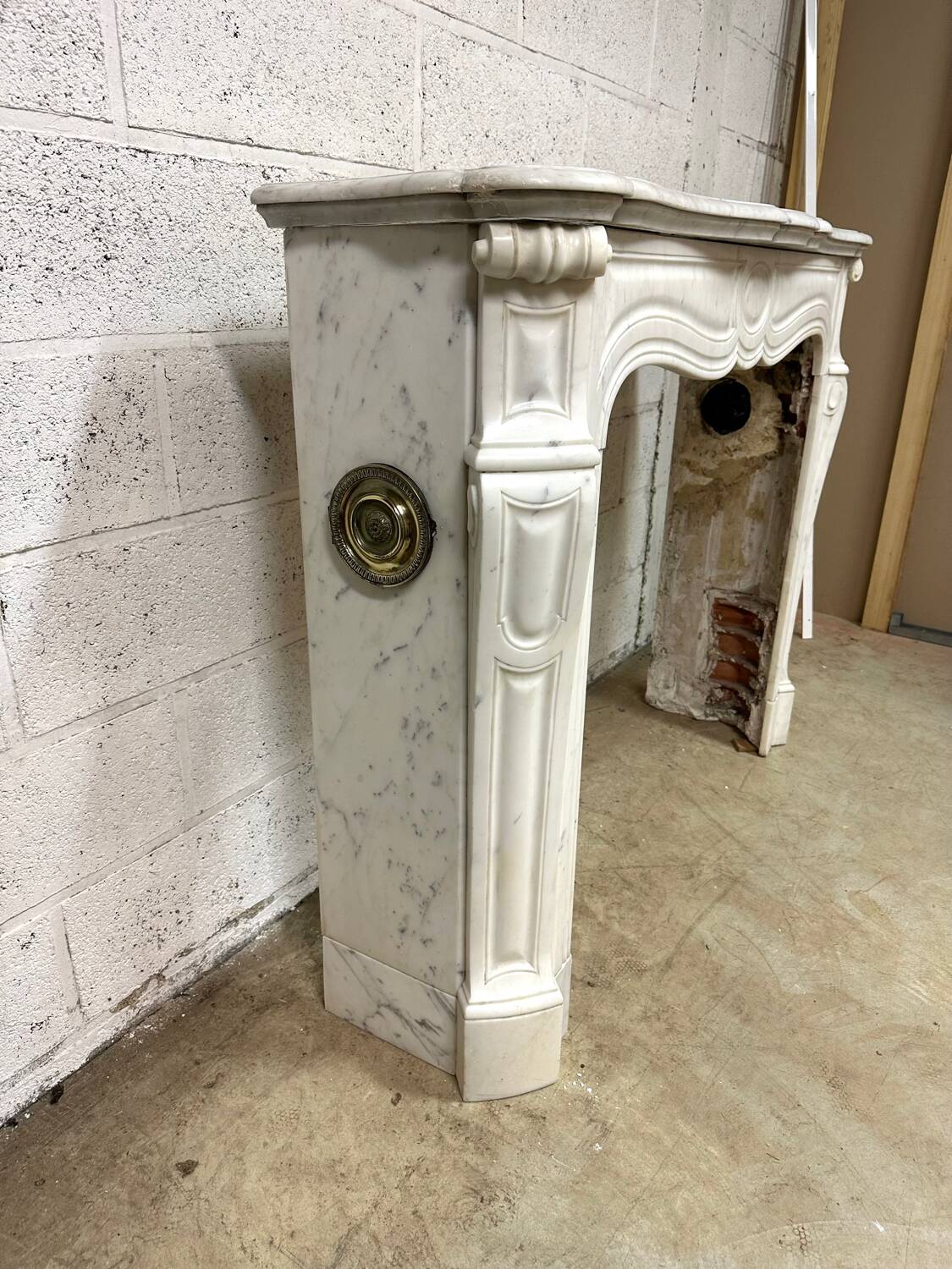 Louis XV style marble fireplace