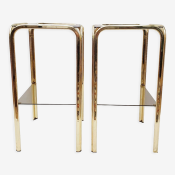 Pair of golden side tables