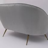 Canapé courbé et deux fauteuils italiens de style mid-century moderne de Federico Munari, 50