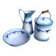 Enamelled jug, bowl and bucket