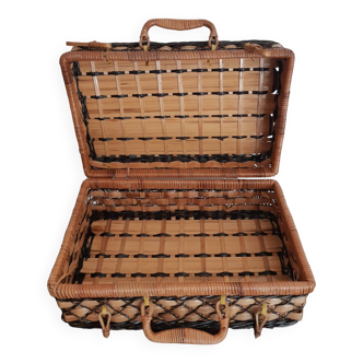 Rattan suitcase in wicker