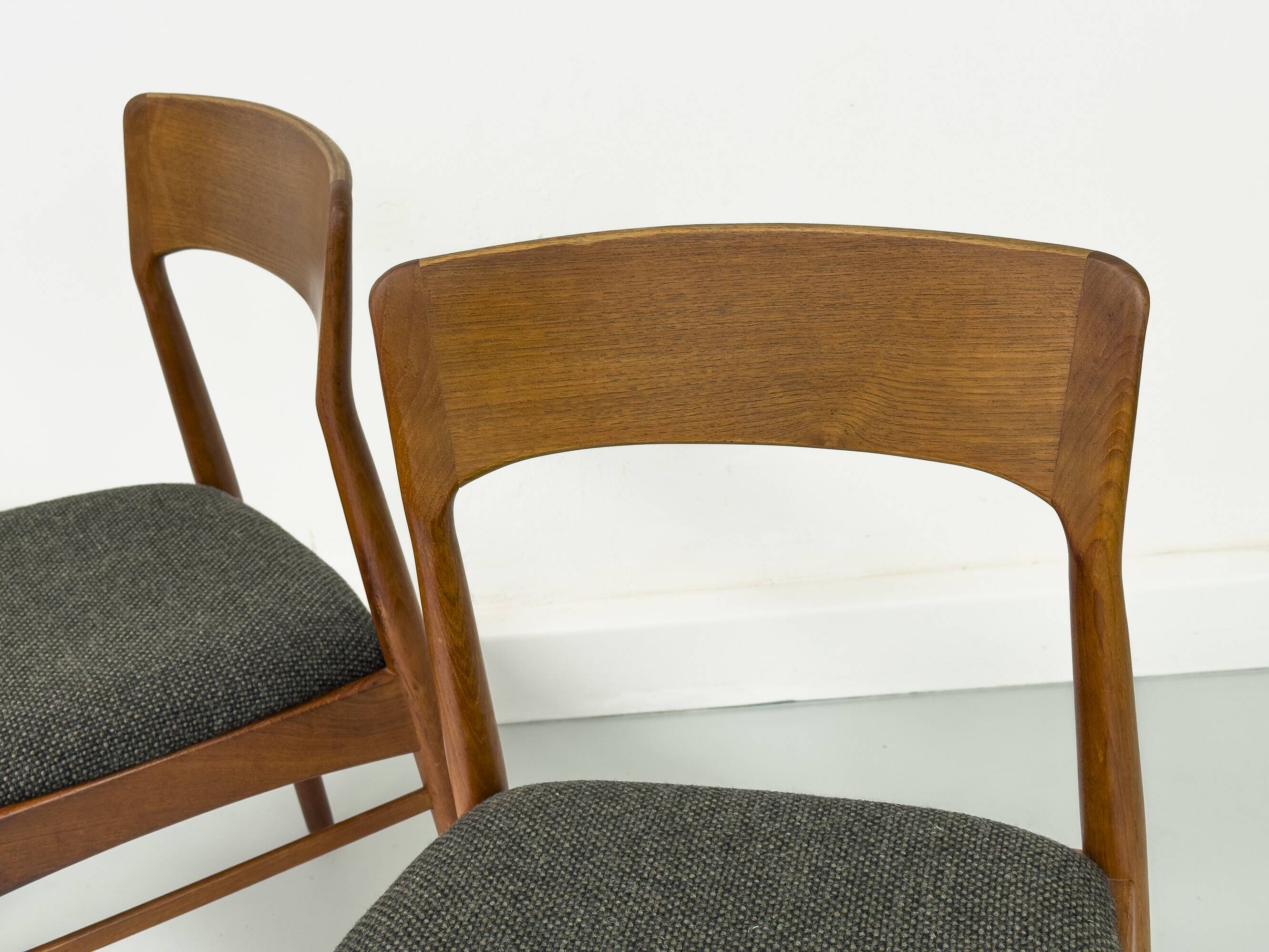 Teak and Wool Dining Chairs from Korup Stolefabrik, 1960s, Set of 4