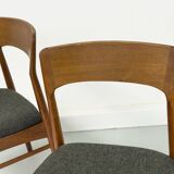 Teak and Wool Dining Chairs from Korup Stolefabrik, 1960s, Set of 4