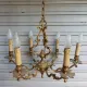 Antique cage chandelier in bronze, 6 lights, Louis XV style, in working condition, 4.8 kg.