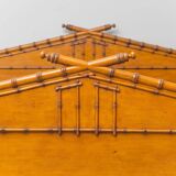 Vintage double bed in bamboo-style wood – Italian design from the 1940s