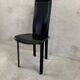 Set of 4 Italian Black Leather Dining Chairs