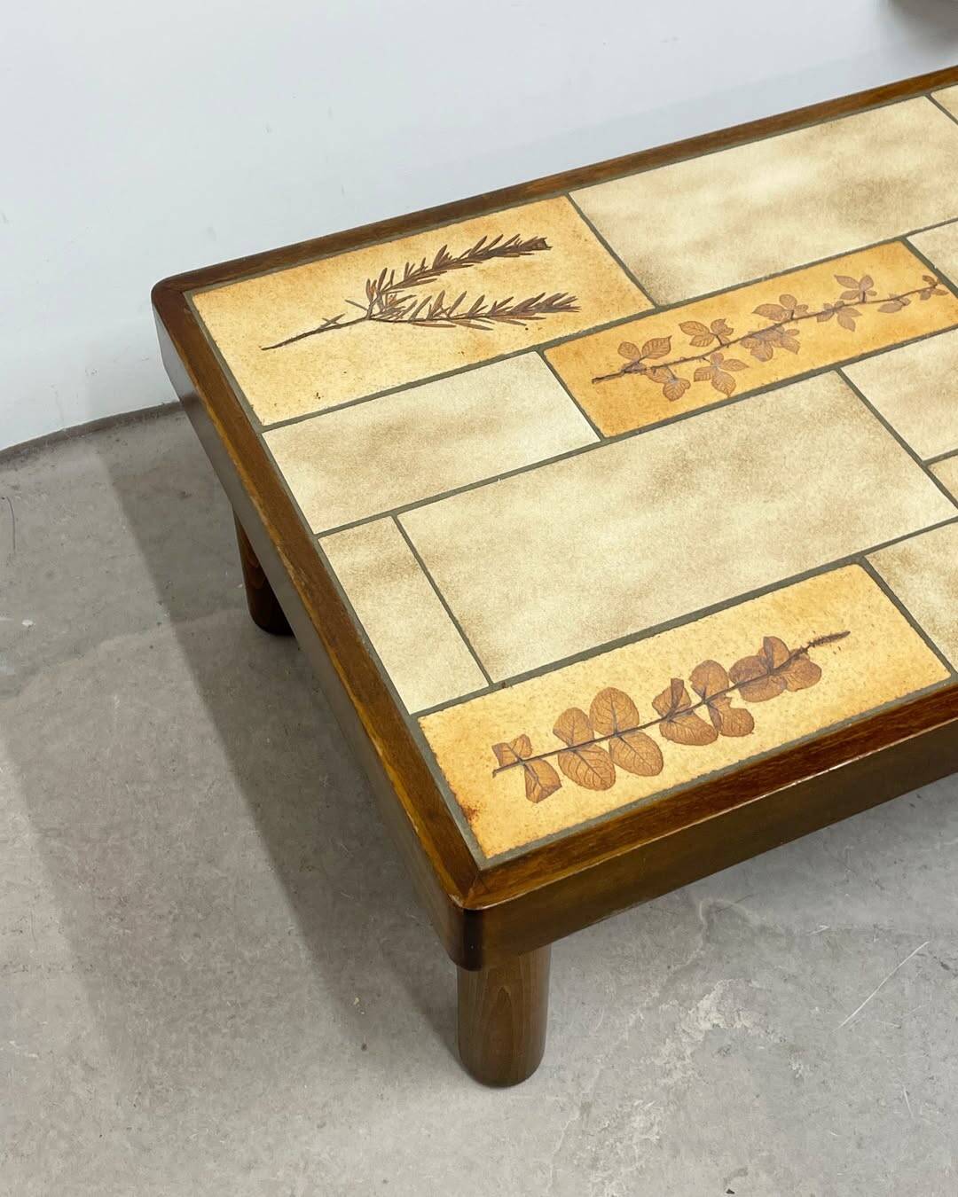 Herbarium ceramic coffee table, circa 1960