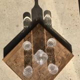 Decorative wooden top with checkerboard effect