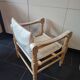 White leather safari chair