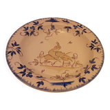 Deswarce hand-painted earthenware plate with moustier decor