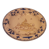 Deswarce hand-painted earthenware plate with moustier decor