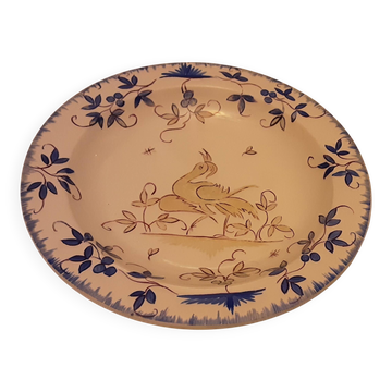 Deswarce hand-painted earthenware plate with moustier decor