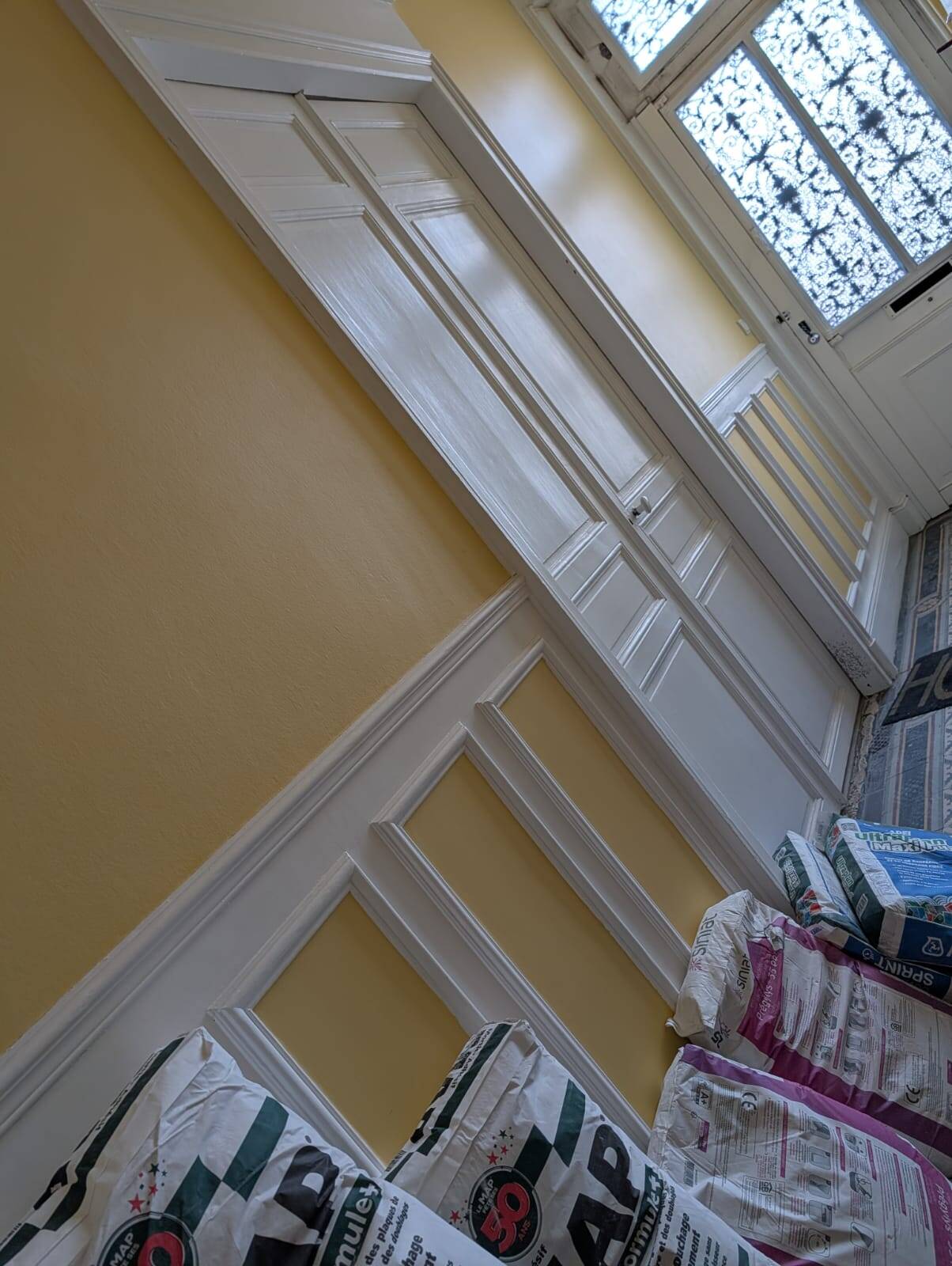 Double oak door in Haussmann style